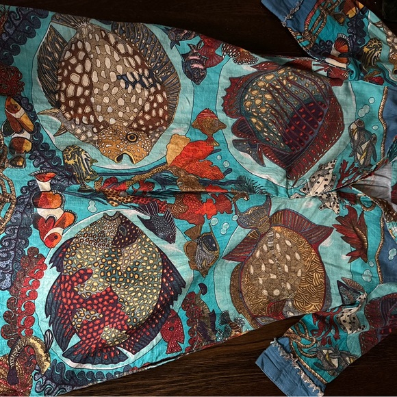 Dizzy Lizzie Aquarium Chatham Colorful Fish Print Dress Small - Picture 3 of 5